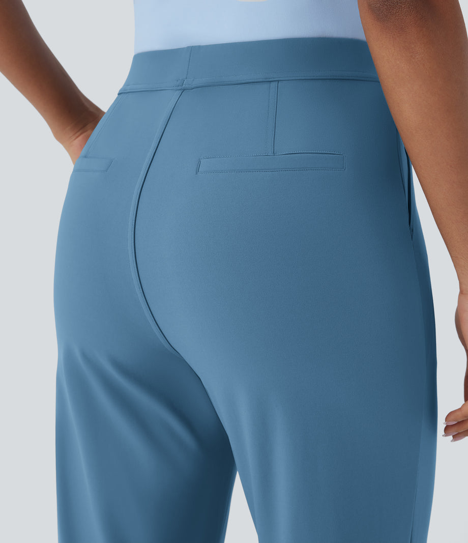 Halara Flex™ DayStretch High Waisted Pocket Ankle Length Tapered Work Pants - Light Azure