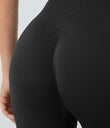 OneForm Seamless Flow High Waisted Ruched Plain Leggings - Black