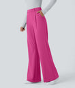 Halara Flex™ DayStretch High Waisted Pocket Work Flare Pants - Raspberry Rose
