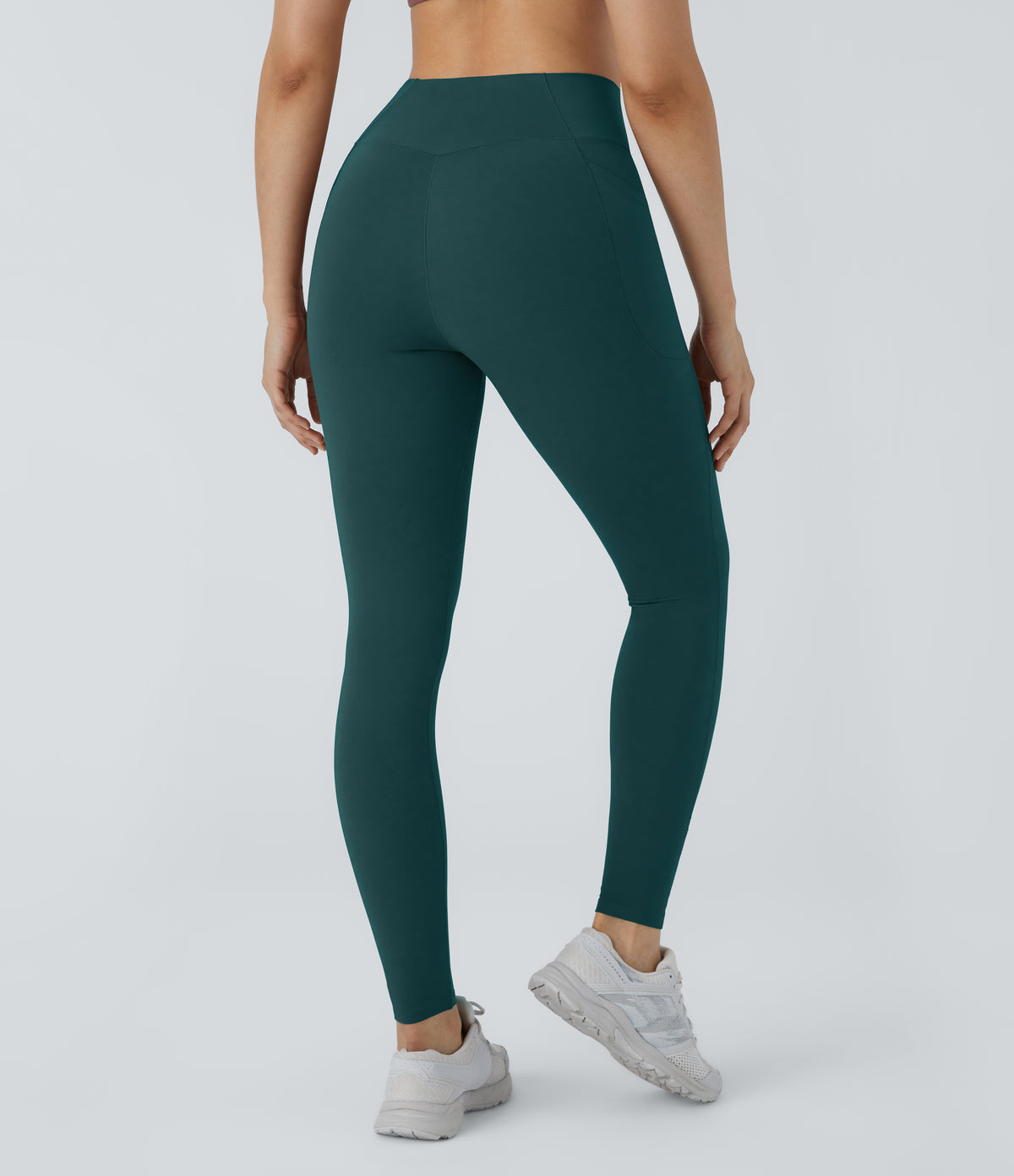 Patitoff™ 2.0 Pet Hair Resistant High Waisted Crossover Side Pocket Yoga Leggings - June Bug
