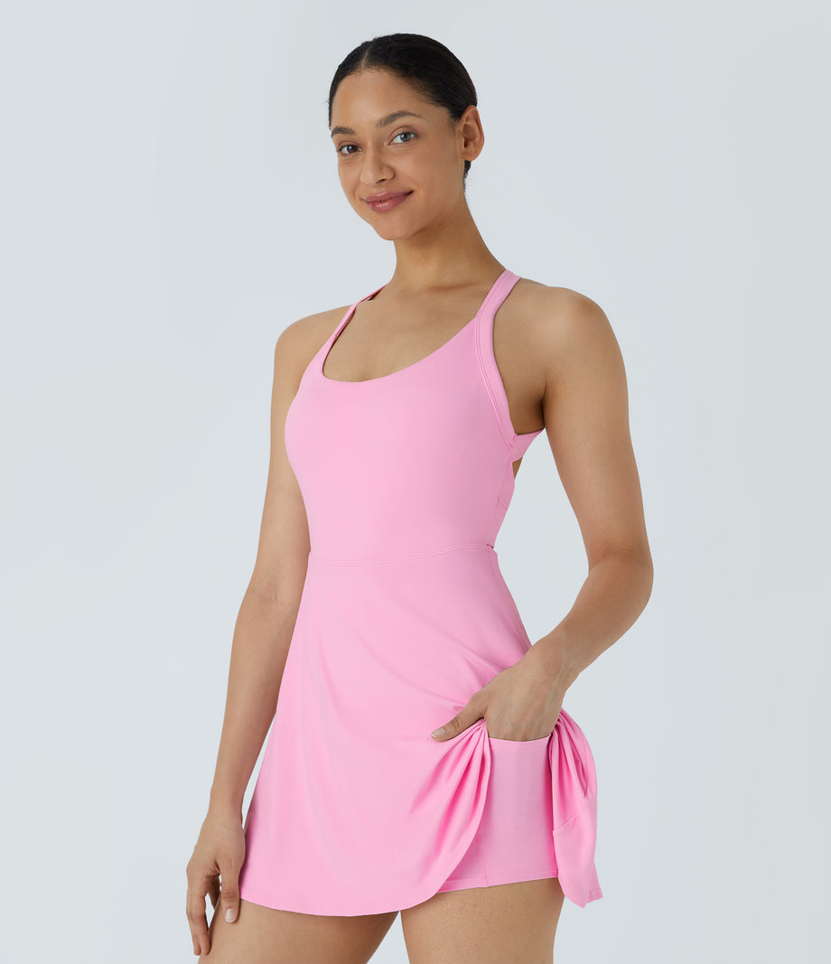 Backless Twisted Active Dress - Nosegay