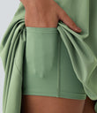 Breezeful™ High Low 2-Piece Pocket Flowy Midi Quick Dry Casual Dress - Hot Wasabi - Green