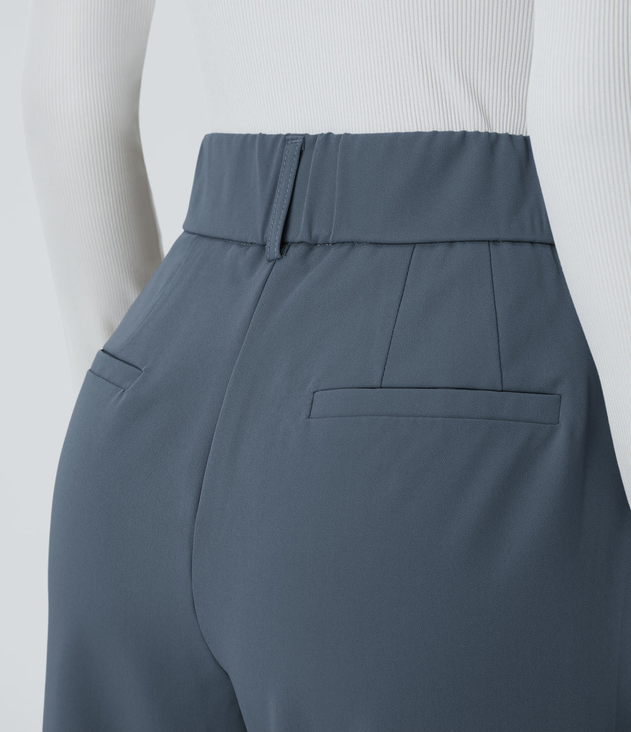 Halara Flex™ High Waisted Pocket Solid Work Tapered Pants - Coronet Blue