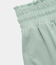 Frill High Waisted Elastic Waistband Drawstring Flowy Stacked Casual Shorts 3" - Green Lily