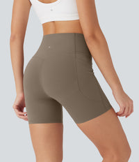 Halara UltraSculpt™ High Waisted Butt Lifting Tummy Control Pocket Shaping Training Biker Shorts 5'' - Dawn Brown