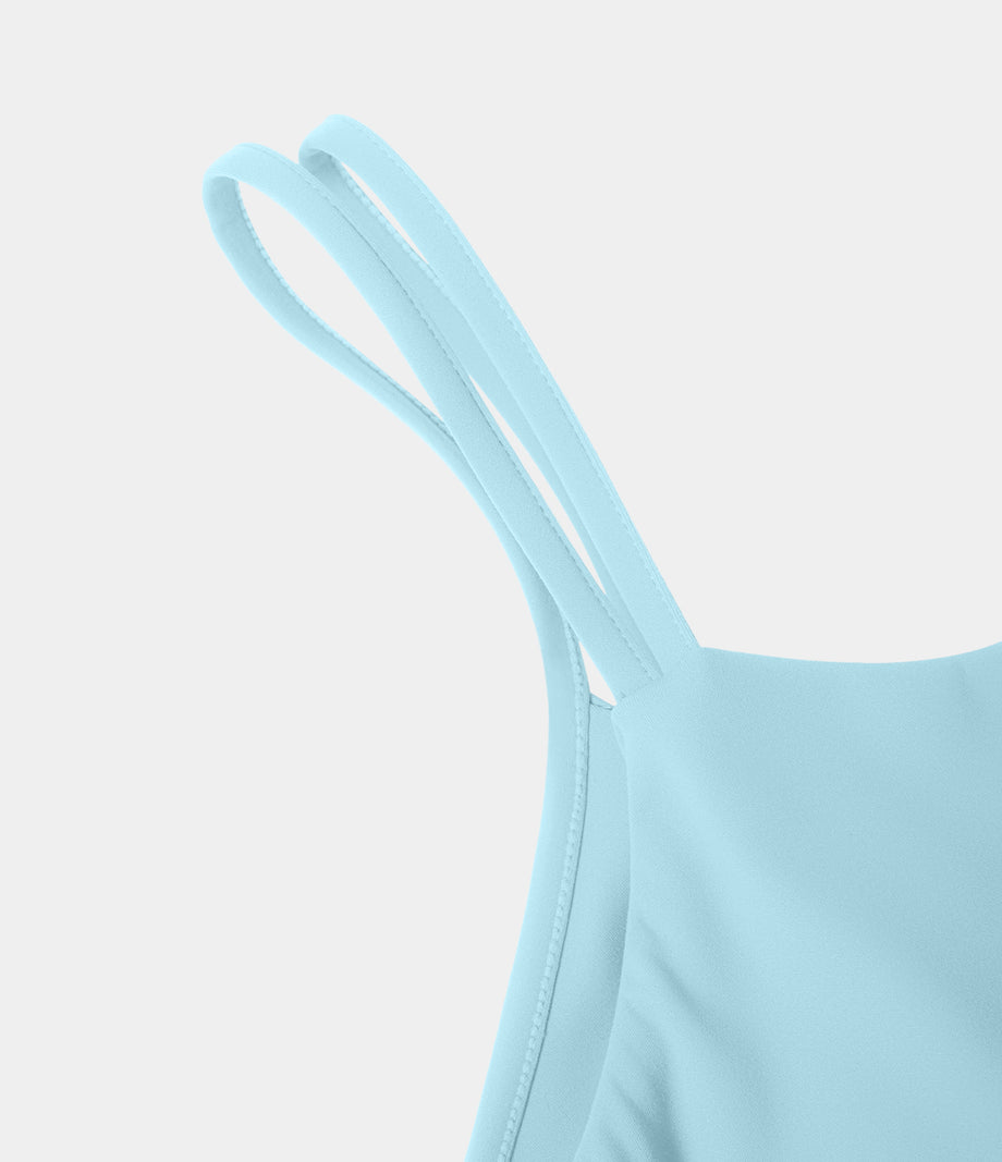 SoftlyZero™ Plush Double Straps 2-Piece Pocket Slip Dance Active Dress A-D Cups - Spun Sugar
