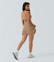 SoftlyZero™ Airy Backless Twisted Flare Low Support Dance Active Dress-Longer Length-Easy Peezy Edition A-D Cups - Tanzine