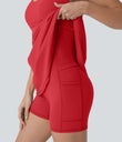 SoftlyZero™ Plush Molded Cups Low Support Dance Active Dress-Easy Peezy Edition A-D Cups - Mars Red