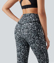 Halara UltraSculpt™ Leopard Print High Waisted Tummy Control Yoga Leggings with Pockets - Black and Silver Leopard Print