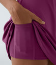 SoftlyZero™ Plush Double Straps 2-Piece Pocket Slip Dance Active Dress A-D Cups - Ume Purple