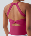 SoftlyZero™ Plush Cut Out Yoga Tank Top A-D Cups - Cherries Jubilee