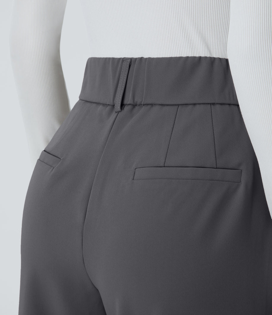 Halara Flex™ High Waisted Pocket Solid Work Tapered Pants - Lead Grey