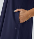 Breezeful™ Backless Racerback Side Pocket High Low Flowy Midi Quick Dry Casual Dress - Patriot Blue