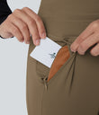 SoftlyZero™ Plush High Waisted Drawstring Pocket Plain Full Length Joggers - Chestnut Brown