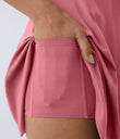 SoftlyZero™ Airy Backless Twisted Flare Low Support Dance Active Dress-Longer Length-Easy Peezy Edition A-D Cups - Begonia Rouge