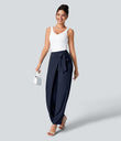 Halara Flex™ High Waisted Tie Side Wide Leg Work Pants - Peacoat