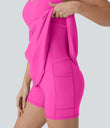 SoftlyZero™ Plush Molded Cups Low Support Dance Active Dress-Easy Peezy Edition A-D Cups - Fuchsia Purple