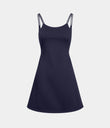 SoftlyZero™ Plush Double Straps 2-Piece Pocket Slip Dance Active Dress A-D Cups - Peacoat