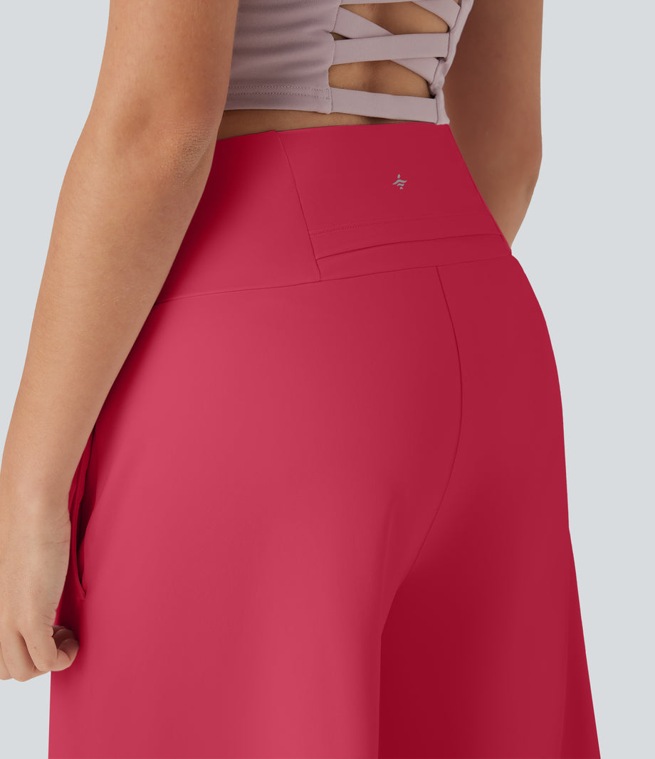 SoftlyZero™ Airy High Waisted Pockets Cool Touch Yoga Bermuda Shorts - Winterberry