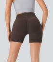 Halara UltraSculpt™ High Waisted Scrunch Butt Lifting Tummy Control Pocket Shaping Workout Biker Shorts 5'' - Hot Fudge