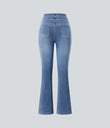 Halara Flex™ High Waisted Pockets Washed Casual Bootcut Jeans - Blue Gray Denim