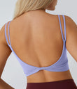 Double Straps Cropped Yoga Tank Top - Baby Lavender