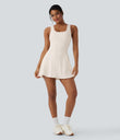 SoftlyZero™ Airy U Neck 2-in-1 Pocket Mini Cool Touch Dance Active Dress-Easy Peezy - Egret