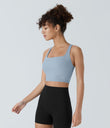 SoftlyZero™ Airy Square Neck Backless Crisscross Cropped Cool Touch Yoga Tank Top-UPF50+ - Baby Blue
