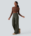 DayStretch High Waisted Tummy Control Wide Leg Baggy Yoga Pants with Pockets - Forest Night