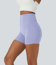 Halara UltraSculpt™ High Waisted Tummy Control Side Pocket Shaping Training Biker Shorts 5'' - Baby Lavender