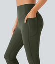 Halara UltraSculpt™ High Waisted Scrunch Butt Lifting Tummy Control Pocket Shaping Yoga Bootcut Leggings - Deep Woodland Green