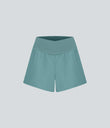 Breezeful™ High Waisted Crossover Pocket 2-in-1 Quick Dry Yoga Shorts 4" - Stone Blue