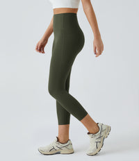 Halara UltraSculpt™ High Waisted Tummy Control Pocket Shaping Training Capri Leggings - Deep Woodland Green