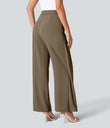 Halara Flex™ High Waisted Tie Side Wide Leg Work Pants - Lead Gray