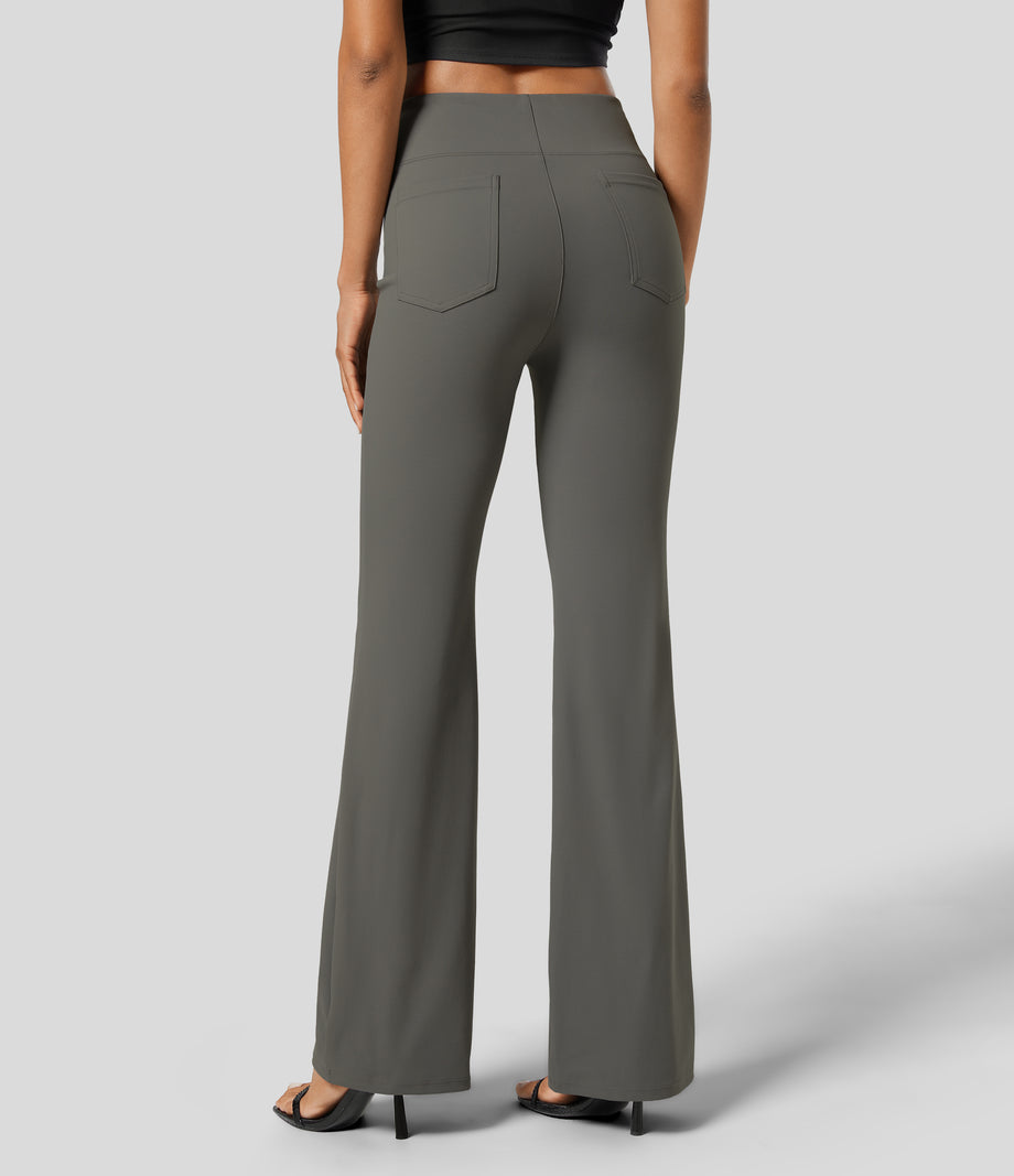 Halara Flex™ High Waisted Back Side Pocket Slight Flare Work Pants - Chimera