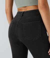 Halara Flex™ Mid Rise Pockets Casual Bootcut Jeans - Hemp Rope Black Denim