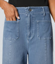 Halara Flex™ High Waisted Pockets Washed Casual Wide Leg Jeans - Azure Blue Denim
