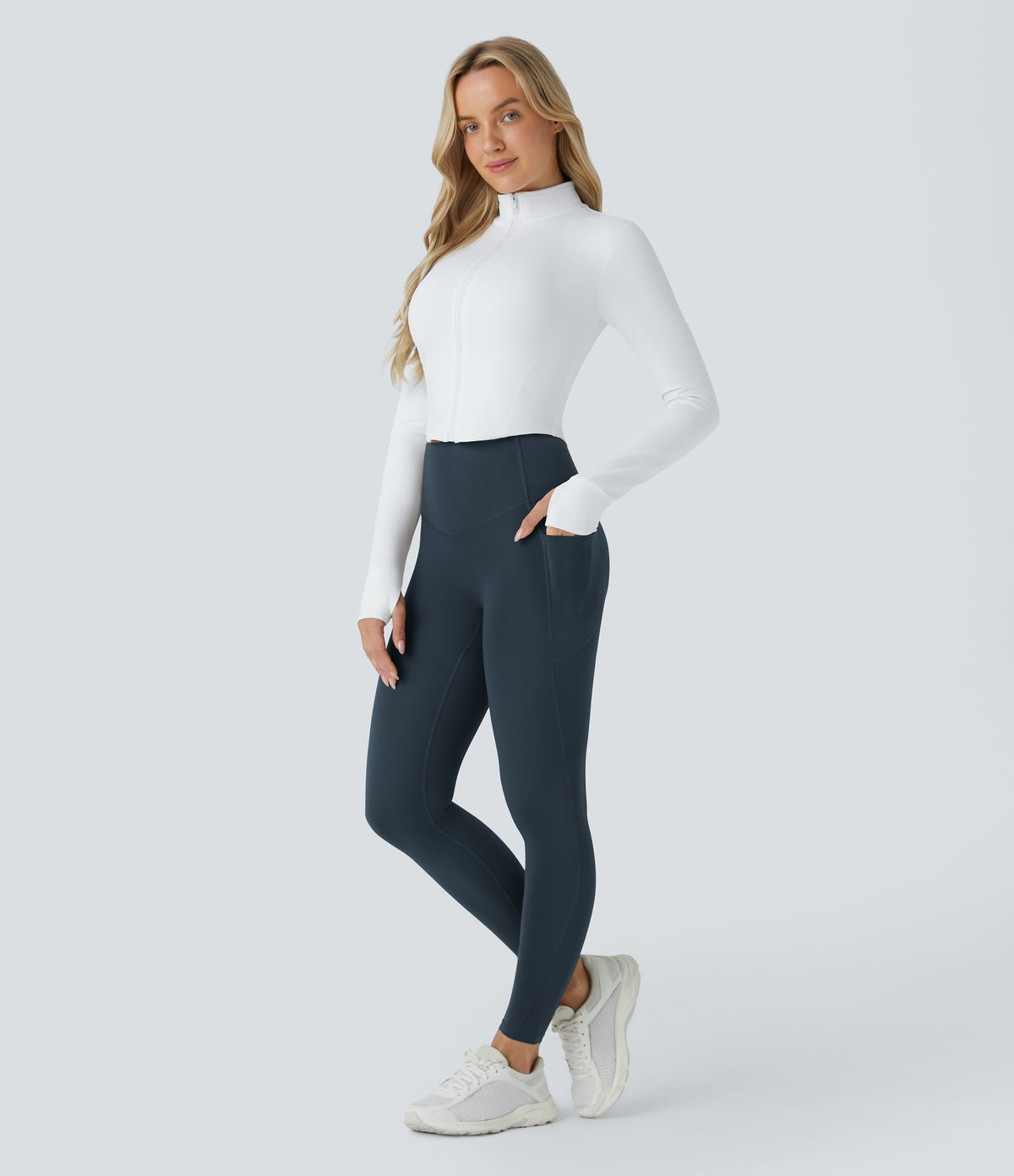 Halara UltraSculpt™ High Waisted Butt Lifting Tummy Control Pocket Shaping Workout Leggings - Carbon