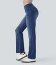 Halara Flex™ High Waisted Pockets Washed Casual Bootcut Jeans - Frost Blue Denim