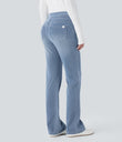 Halara Flex™ High Waisted Pockets Washed Casual Bootcut Jeans - Gray Blue Denim