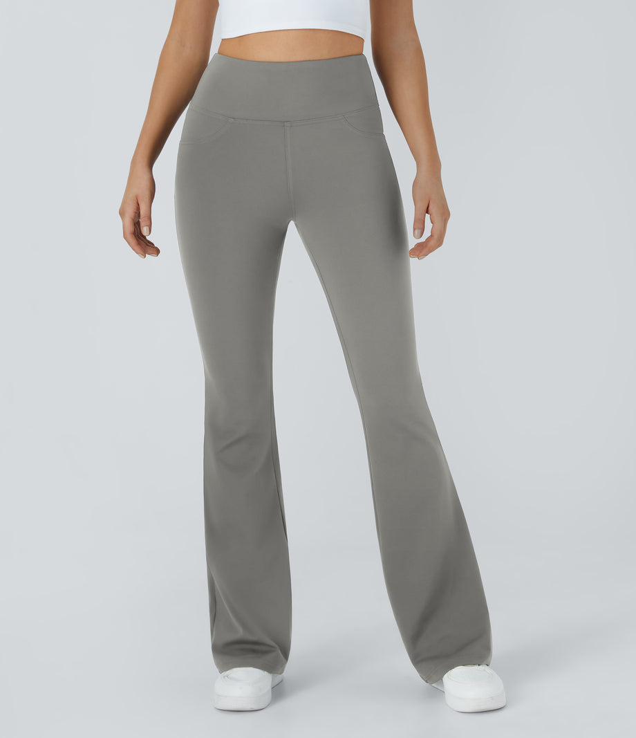 DayStretch High Waisted Pocket Flare Yoga Leggings - Silent Storm