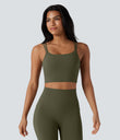 Halara UltraSculpt™ Double Straps Twisted Backless Cropped Yoga Tank Top - Grass Grey Green