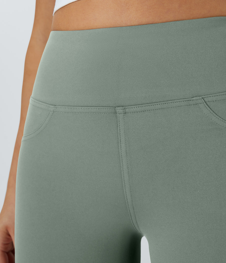 DayStretch High Waisted Pocket Flare Yoga Leggings - Iceberg Green