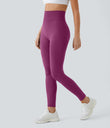 OneForm Seamless Flow High Waisted Ruched Plain Leggings - Ume Purple