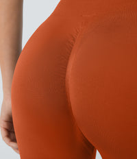 OneForm Seamless Flow High Waisted Ruched Plain Leggings - Potter's Clay
