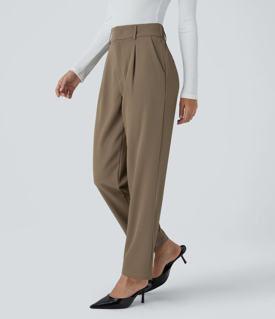 Halara Flex™ High Waisted Pocket Solid Work Tapered Pants - Kangaroo