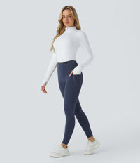 Halara UltraSculpt™ High Waisted Butt Lifting Tummy Control Pocket Shaping Workout Leggings - Mood Indigo