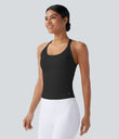 SoftlyZero™ Plush Cut Out Yoga Tank Top A-D Cups - Black