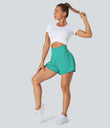 SoftlyZero™ Airy Super High Waisted 2-in-1 Cool Touch Yoga Shorts with Pockets - Waterfall