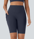 Halara UltraSculpt™ High Waisted Tummy Control Pocket Shaping Training Biker Shorts 9'' - Mood Indigo